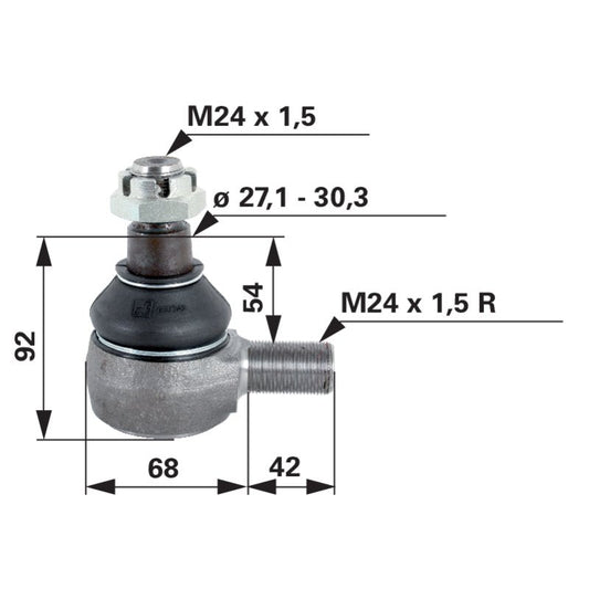 Kugelgelenk M24 x 1,5 anstelle von Steyr 1397470155