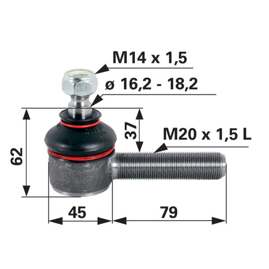 Kugelgelenk M20 x 1,5 L 1192430733