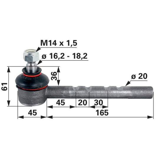 Kugelgelenk M14 x 1,5 anstelle von Steyr 1292430738