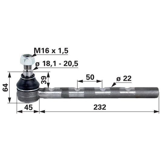 Kugelgelenk M16 x 1,5 anstelle von Steyr 135700430701