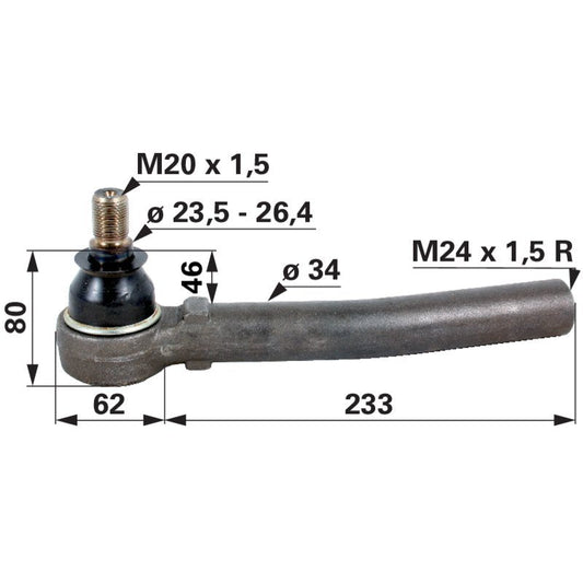 Kugelgelenk M24 x 1,5 IG anstelle von Steyr 1-33-743-014