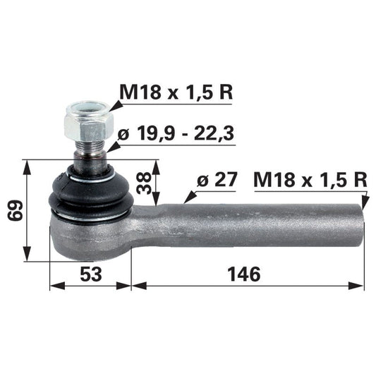 Kugelgelenk M18 x 1,5 IG 133700430725