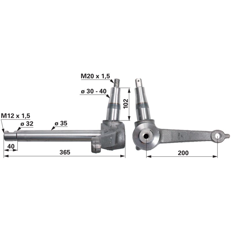 Achsschenkel rechts anstelle von Steyr 1292410078