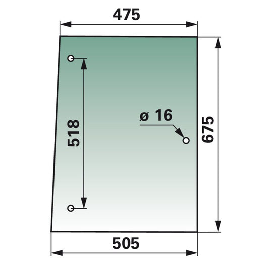 Seitenscheibe hinten, grün getönt anstelle von Steyr 1-34-371-112