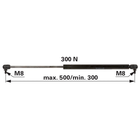 Gasdruckfeder für Tür- und Heckscheibe, 300 N, 500 mm anstelle von Steyr 1-34-701-577