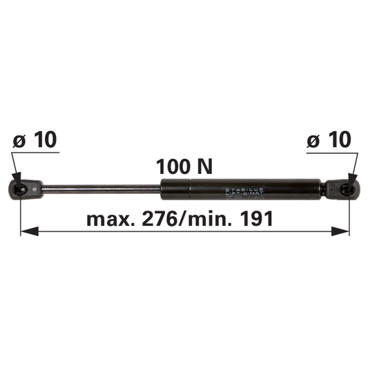 Gasdruckfeder für Dachluke, 100 N, Länge 276 mm anstelle von CNH 1-99-976-036