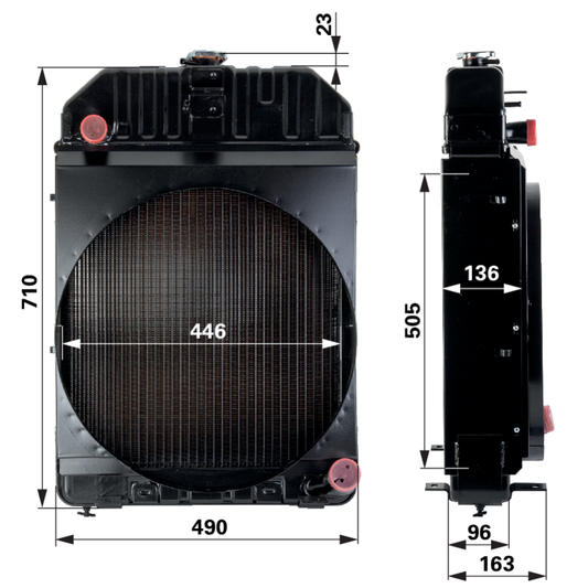 Kühler mit Lasche hinten passend zu Steyr 8080/8090