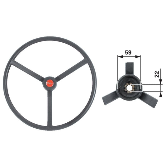 Lenkrad 450 mm passend zu Steyr Plus-Serie, 80er-Serie