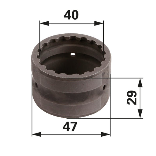 Laufbuchse 40 x 47 x 29 mm, 17 Zähne