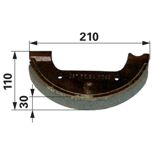 Bremsbacke 210 x 30 x 110 mm anstelle von Steyr 133700340913