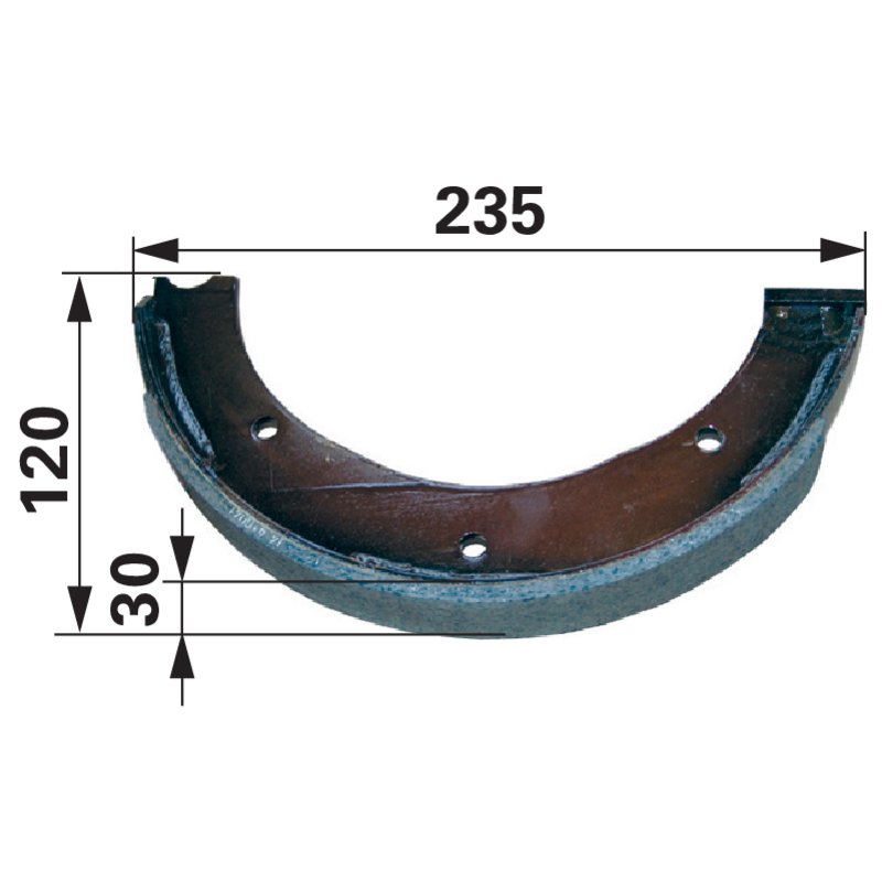 Bremsbacke 235 x 30 x 120 mm anstelle von Steyr 1390 340863