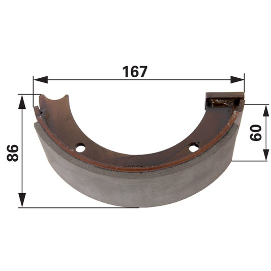 Bremsbacke für Handbremse 167 x 86 x 60 zu 8100 - 8130