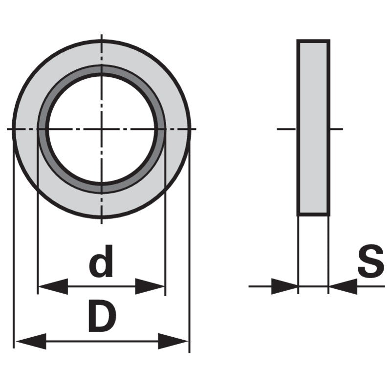 Alu-Dichtringe Dm 8 x 14 x 1,0 mm, 10 Stück DIN7603-A