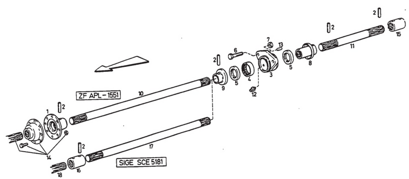 Flansch Vorderachse ZF-APL1551