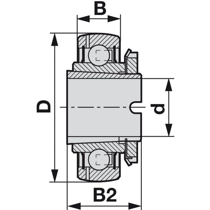 Spannlager GSH 30 2RSR B Außenring ballig, mit Spannhülse