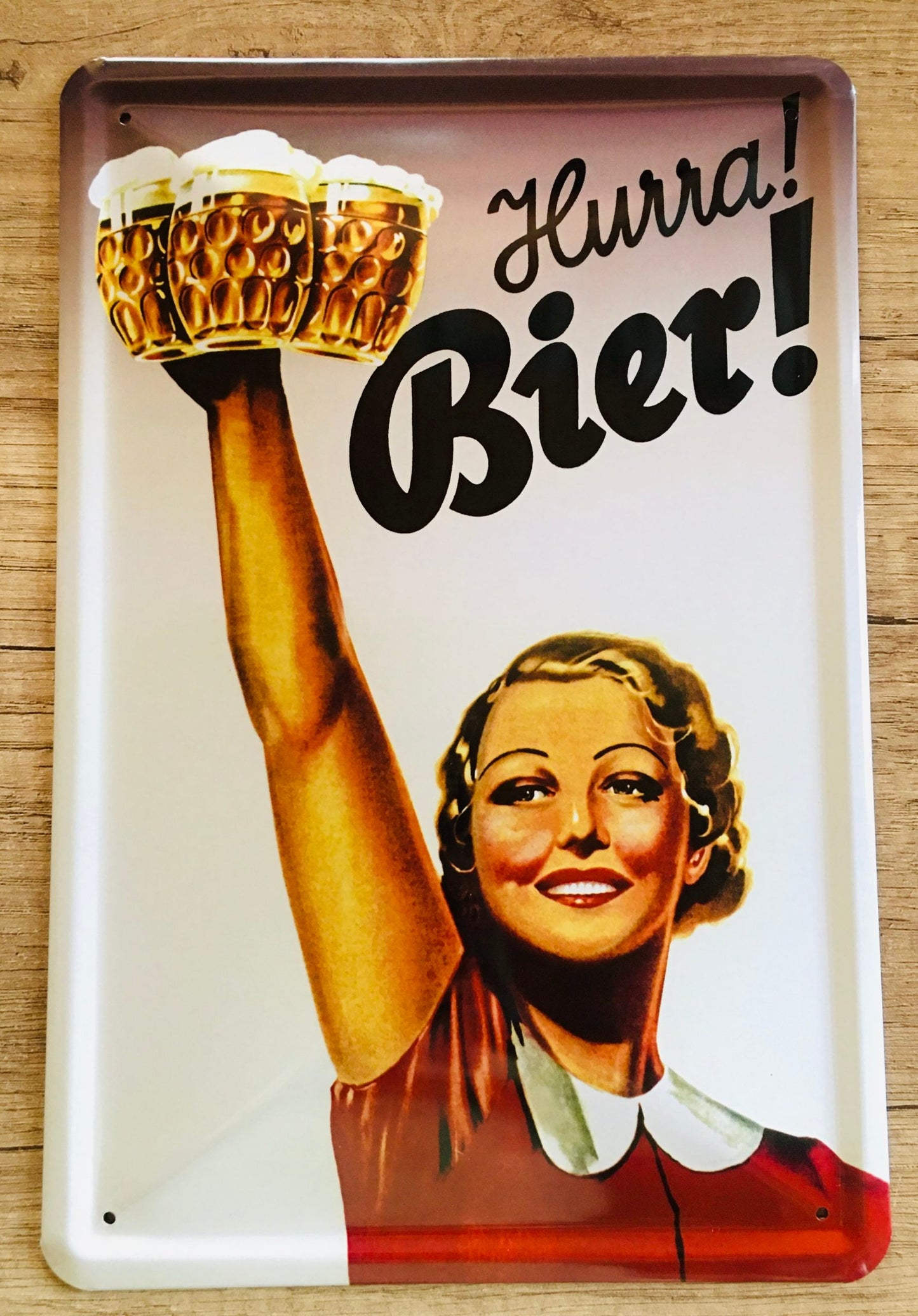 Blechschild "Hurra Bier"