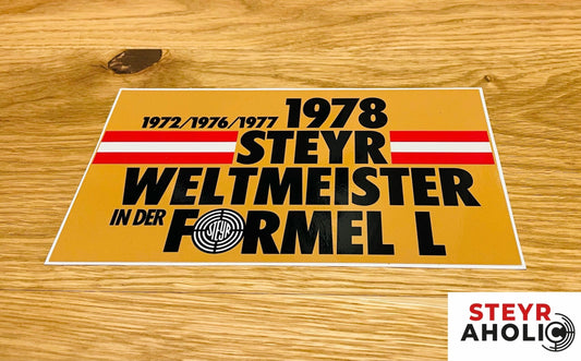 Aufkleber "Weltmeister Formel L"