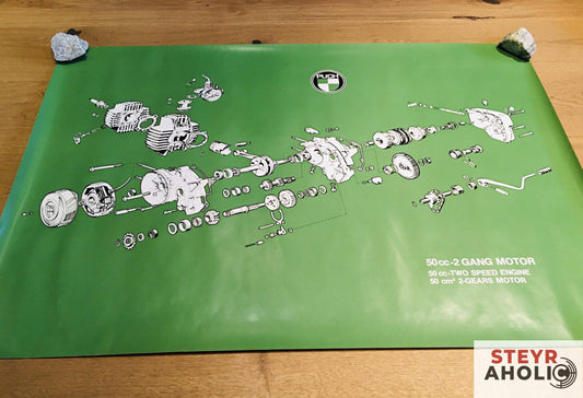 Puch 50ccm 2-Gang Motor Explosionszeichnung
