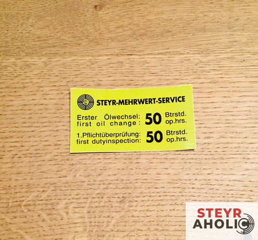 Aufkleber "Steyr Mehrwertservice 50h"