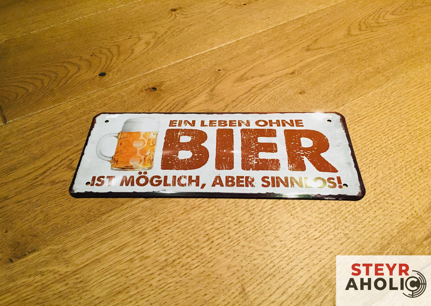 Blechschild "Ein Leben ohne Bier ist möglich, aber sinnlos!"