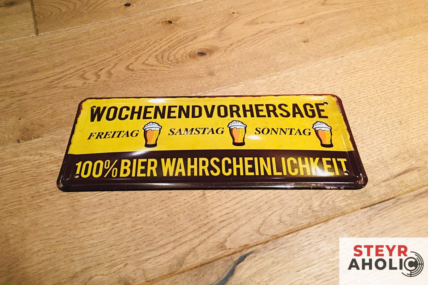 Blechschild "Wochenendvorhersage"