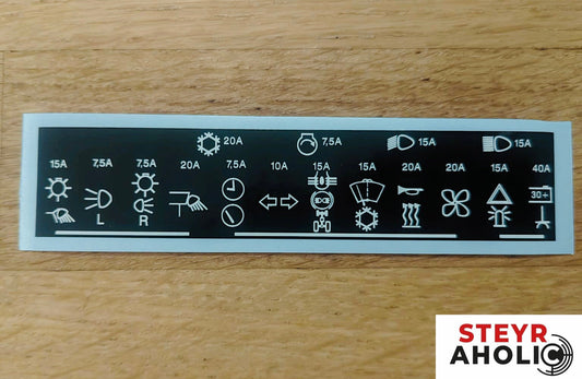 Aufkleber "Sicherungen" 900er-Serie