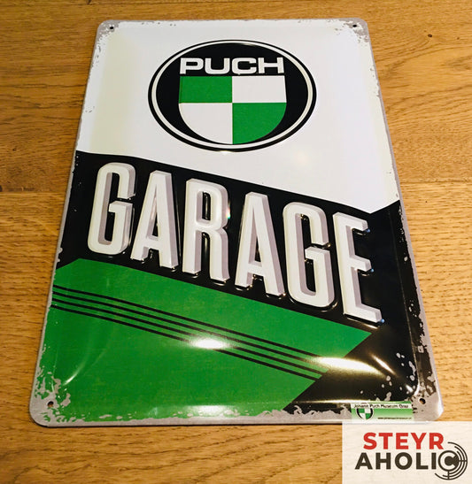 Blechschild Puch Garage