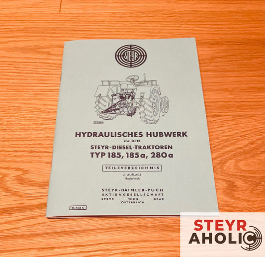 Teileverzeichnis Hydraulisches Hubwerk Steyr 185, 185a, 280a